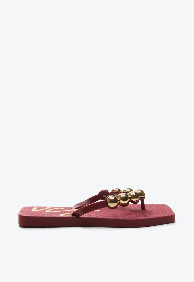 Flat Chinelo Flip Flops Vermelho