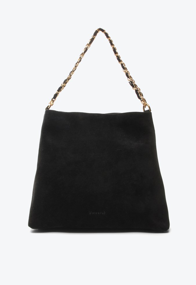 Bolsa Hobo Nolita Grande Preto Camurça
