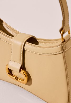 Bolsa Shoulder Veronika Pequena Bege | Vicenza