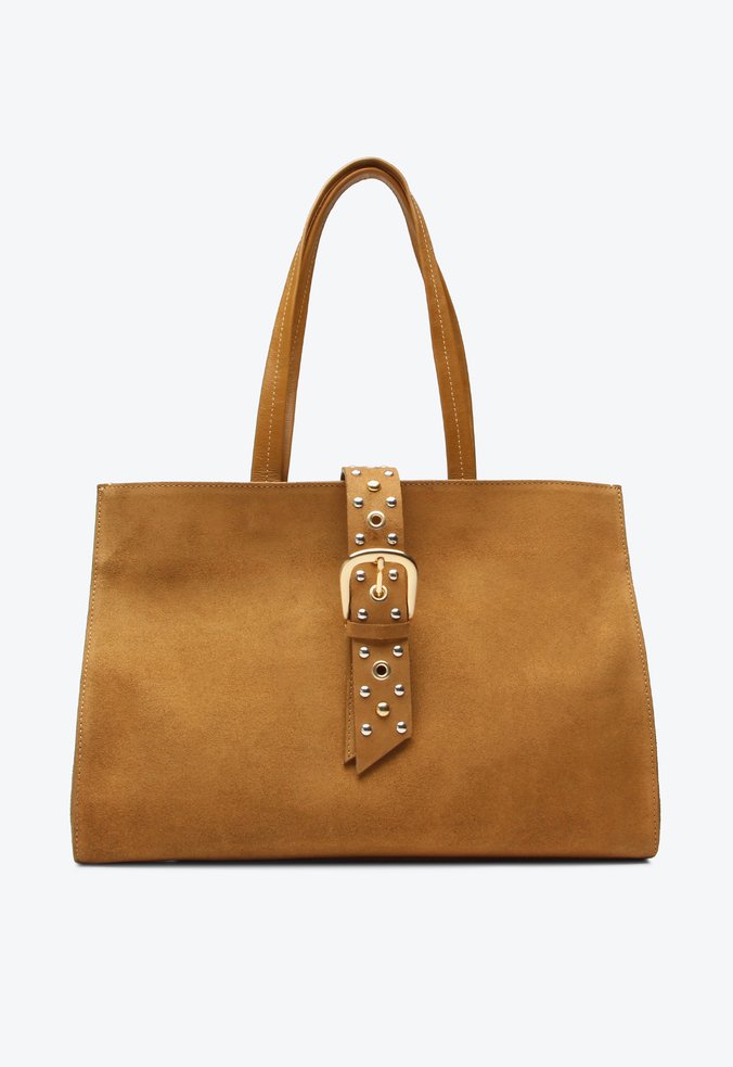 Bolsa Tote Thaila Grande Caramelo Camurça