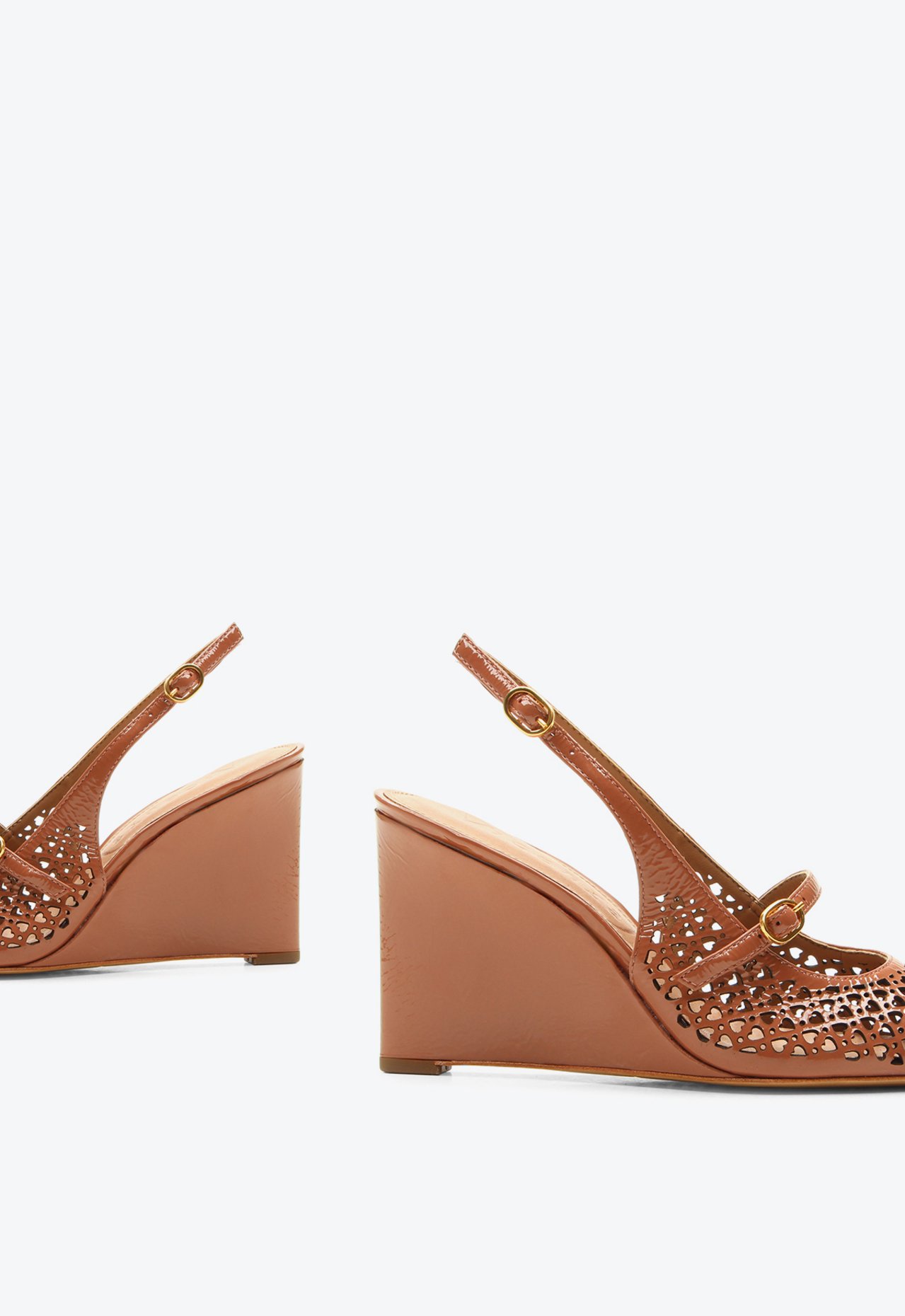 葵　804040 Slingback Anabela Vitória Caramelo Verniz | Vicenza