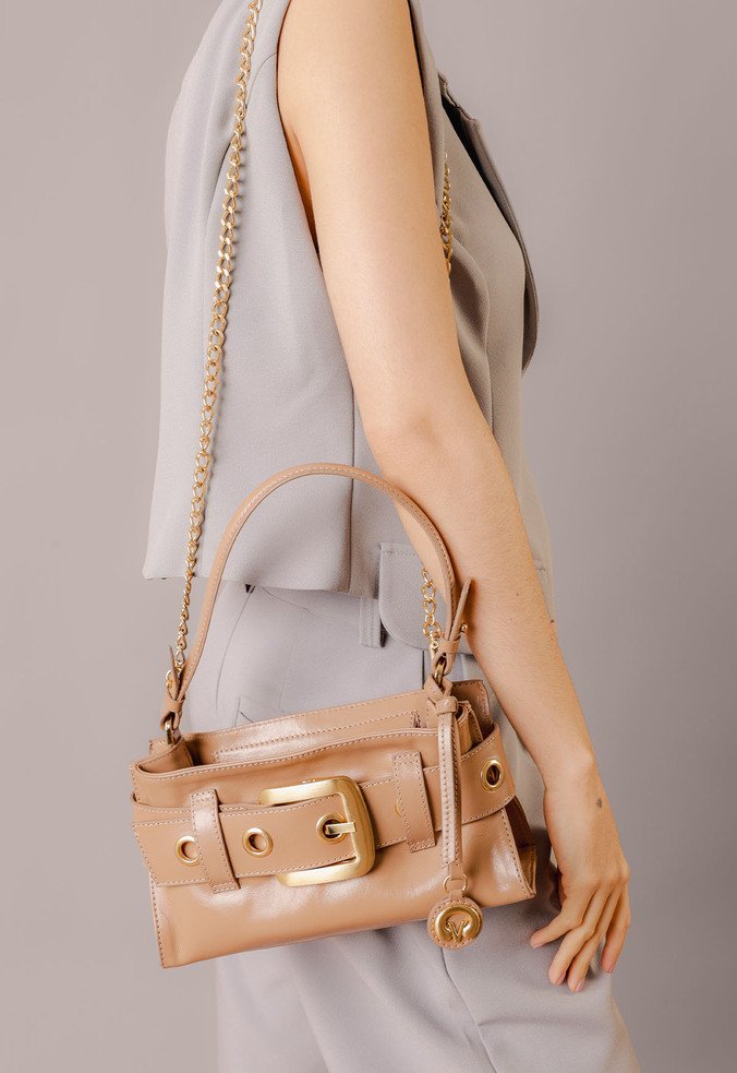 Bolsa Shoulder Lien Pequena Bege | Vicenza