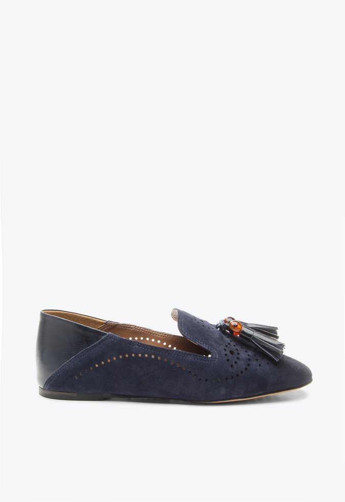 Mocassim Johana Azul Camurça