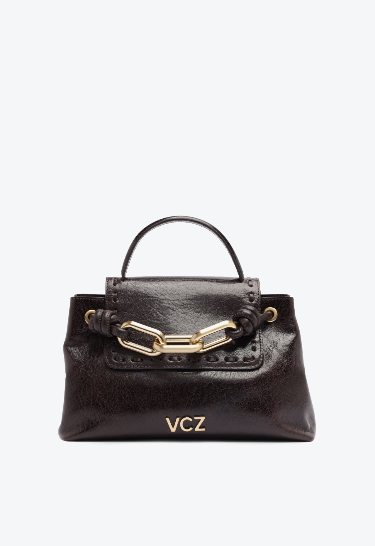 SAYAKA　0519 Bolsa Tote Mika Média Marrom | Vicenza