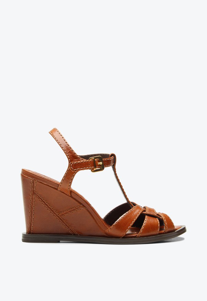 Sandália Fisherman Anabela Zaire Caramelo