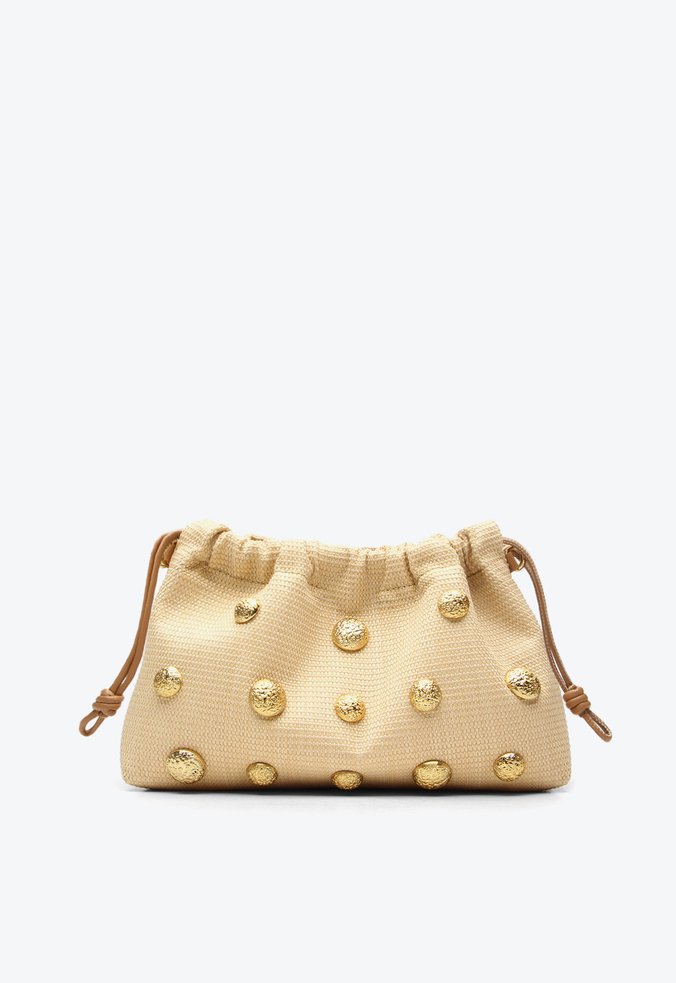 Bolsa Tiracolo Canoe Média Esferas Bege