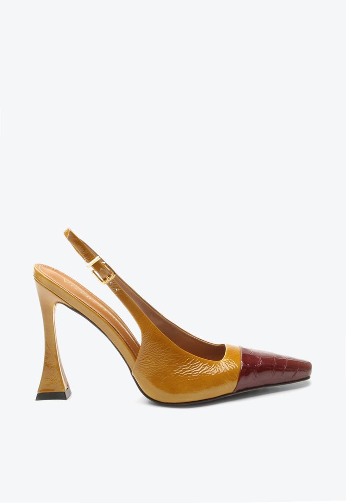 Slingback Cap Toe Esther Amarelo