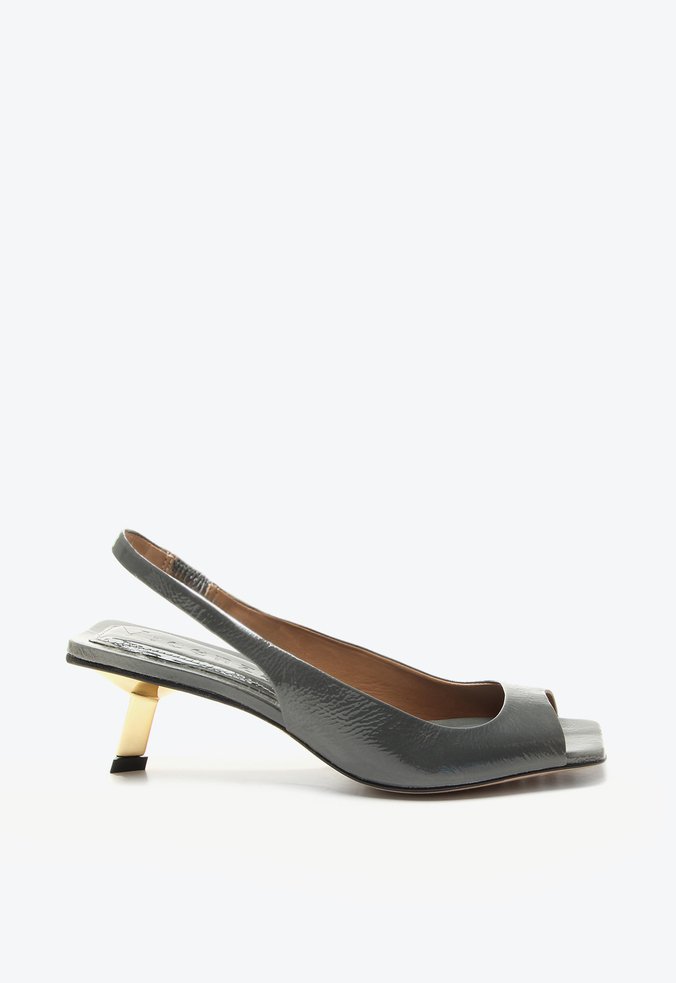 Slingback Peep Toe Vizela Cinza