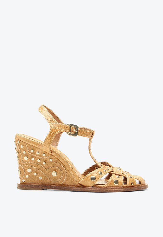 Sandália Fisherman Anabela Zaire Caramelo