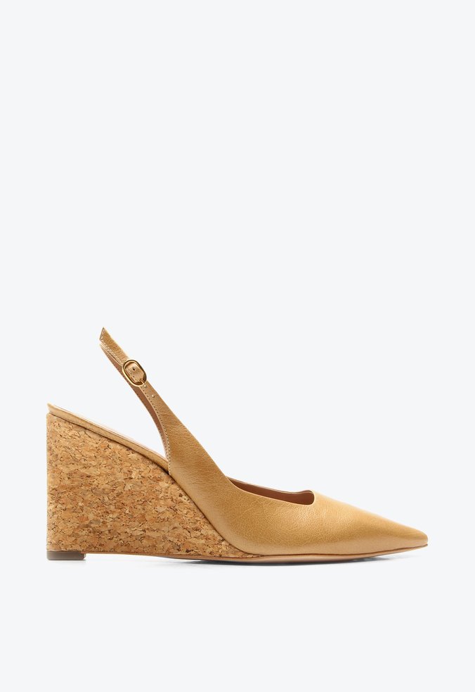 Slingback Anabela Louisa Bege