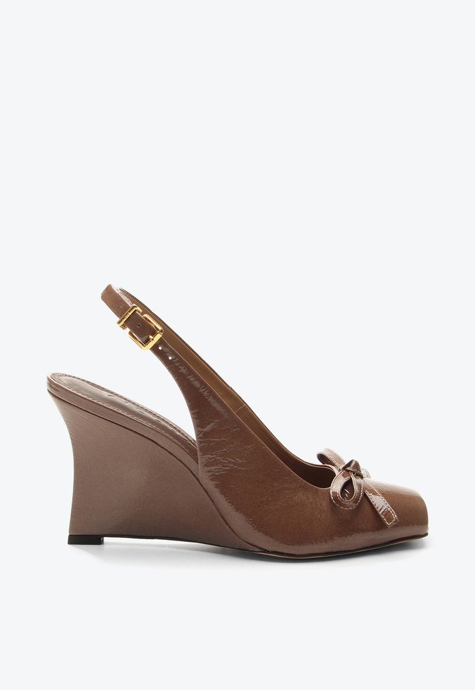 Slingback Anabela Isa Marrom