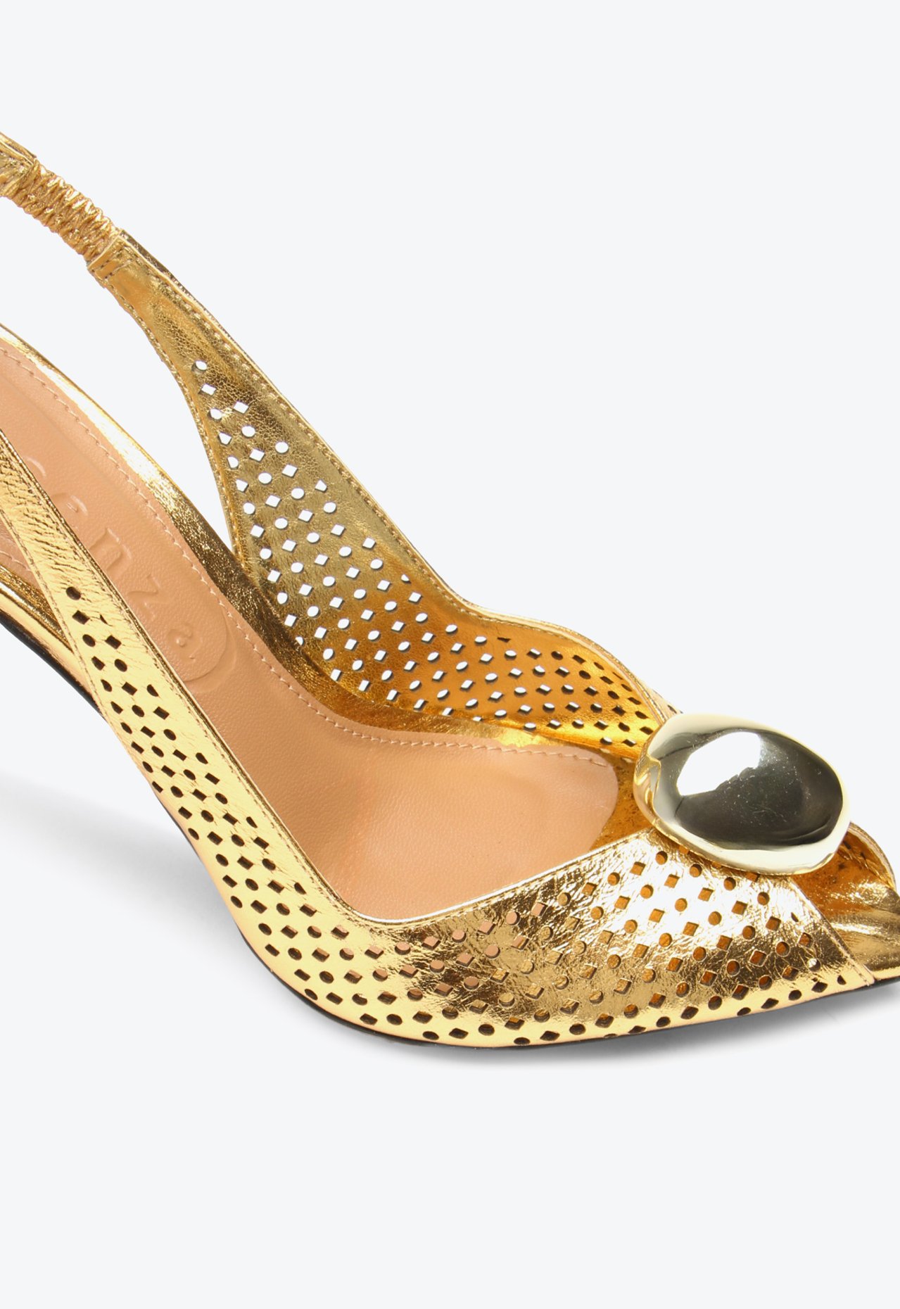 Slingback Peep Toe Toscana Dourado | Vicenza