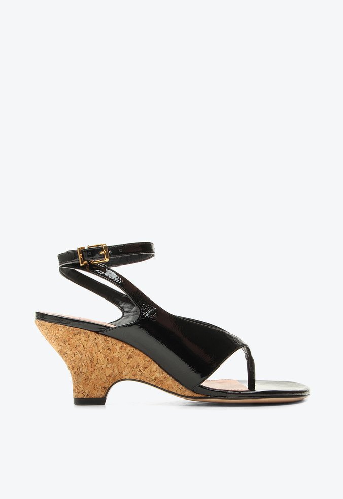 Sandália Tegani Preto Verniz