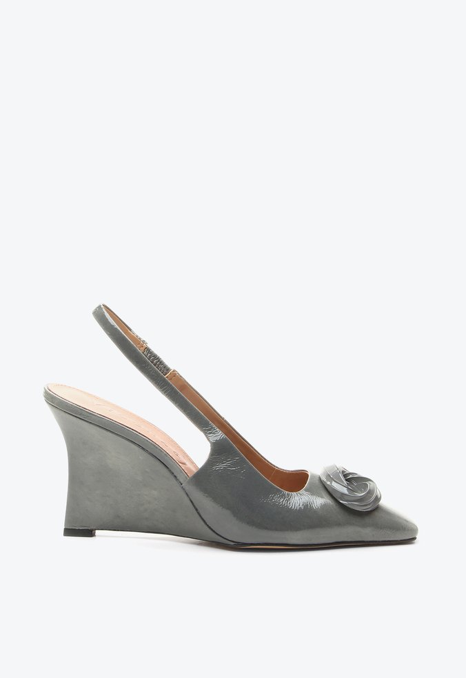 Slingback Anabela Perry Cinza