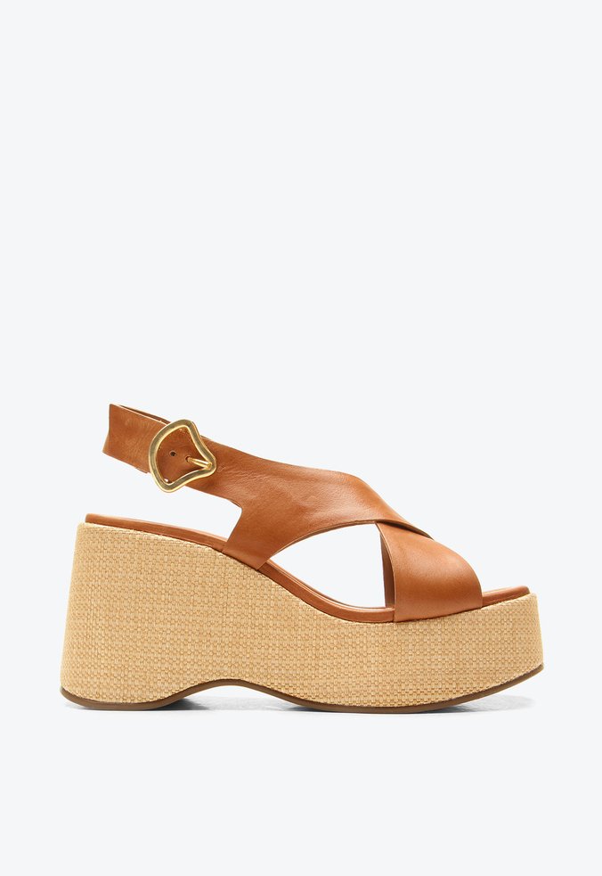 Sandália Plataforma Benim Caramelo