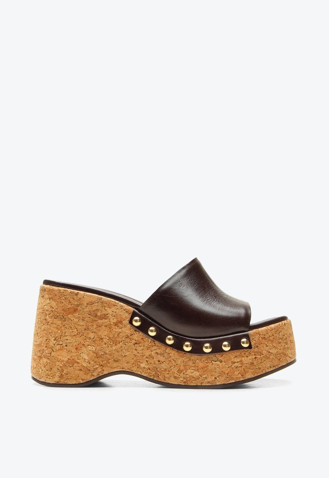 Tamanco Plataforma Benim Marrom