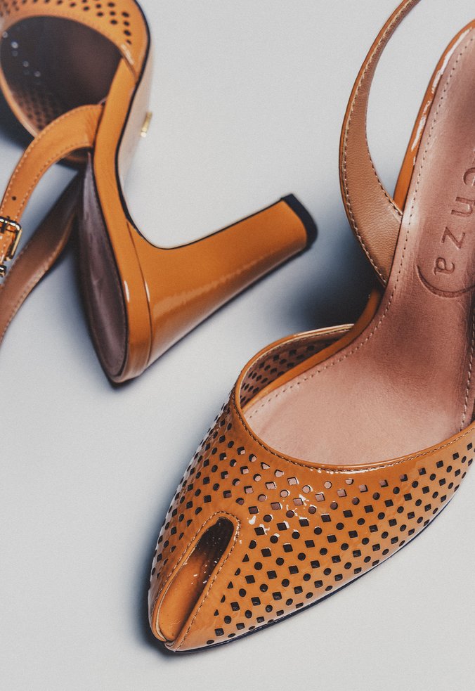 Slingback Peep Toe Olga Caramelo | Vicenza