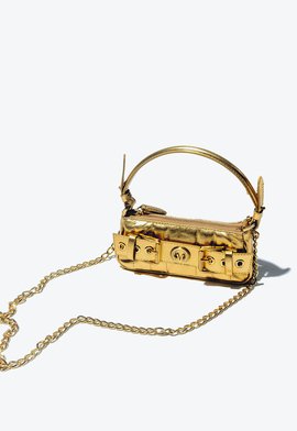 砂金(B7) Bolsa Shoulder Lien Pequena Dourada | Vicenza