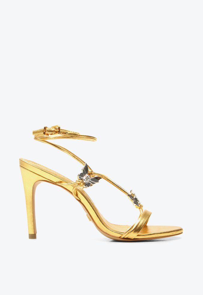 Sandália Capri Dourada Borboletas