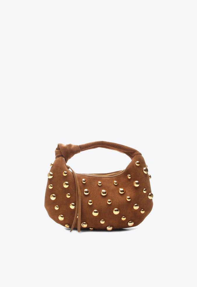 Bolsa Hobo Antonia Pequena Caramelo Camurça