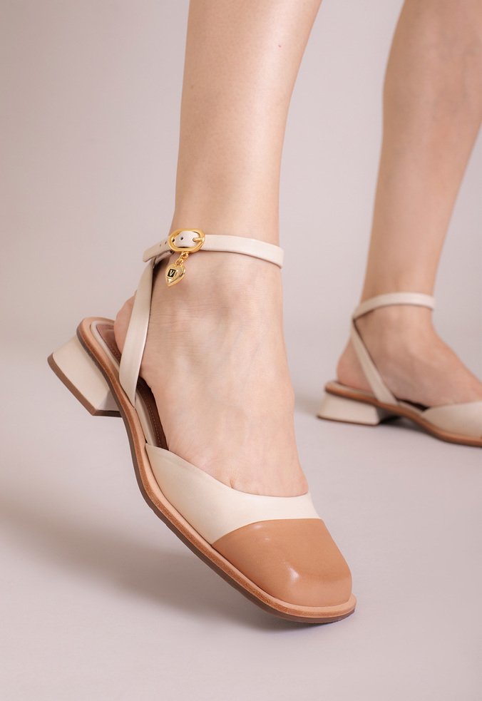 Slingback Cap Toe Bess Bege | Vicenza