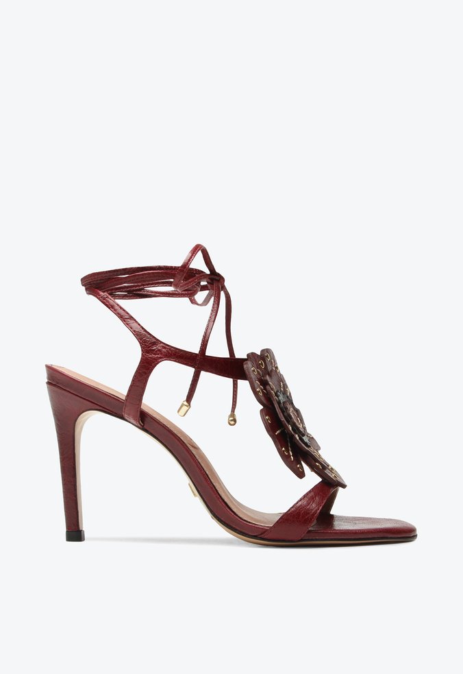 Sandália Alissa Bordô Flor