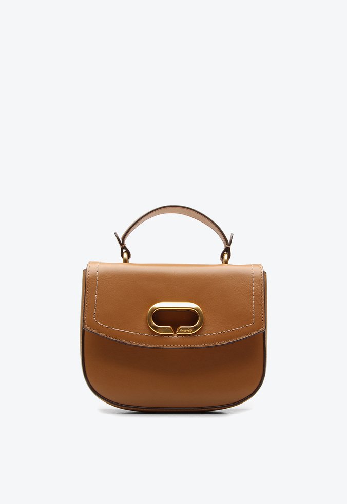 Bolsa Handle Blanca Pequena Caramelo