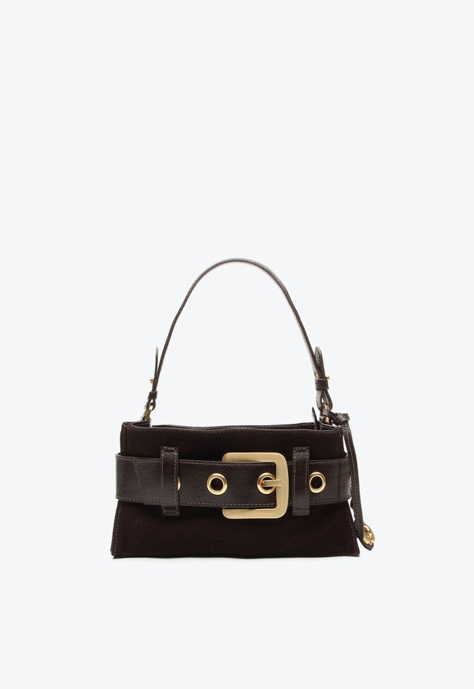 Bolsa Shoulder Lien Pequena Marrom