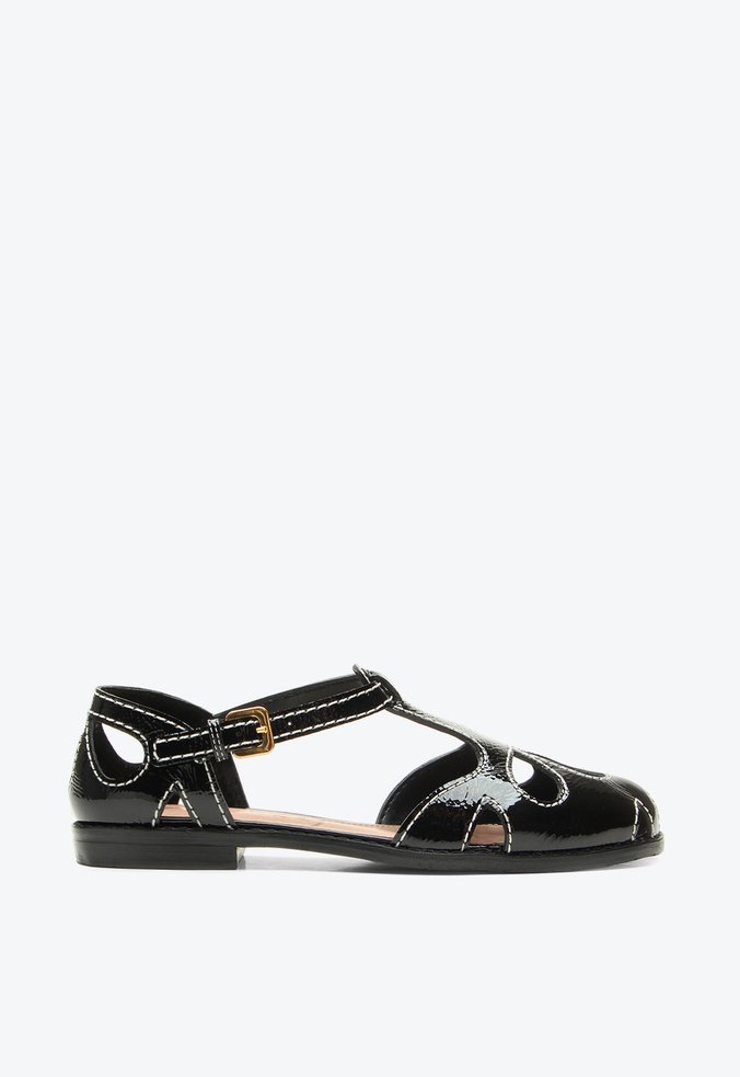 Flat Gia Preto Verniz