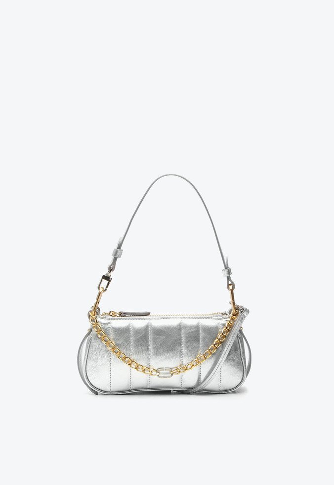 Bolsa Shoulder Vick Pequena Prata