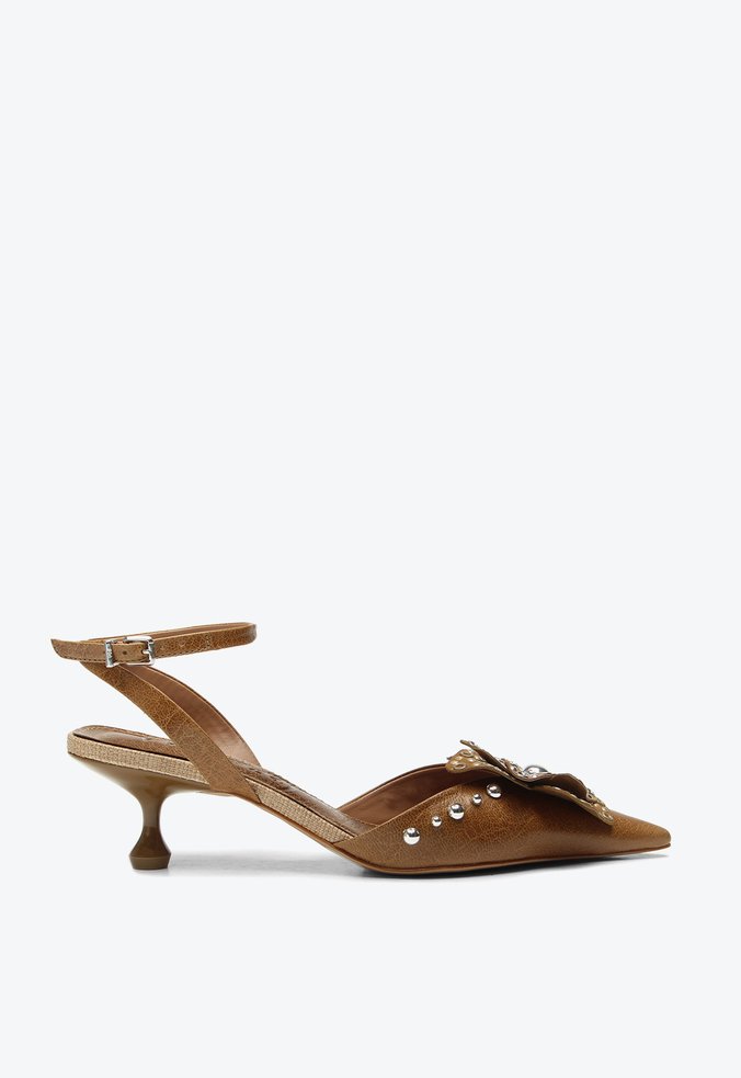 Slingback Emi Caramelo Flor