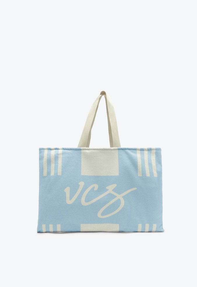 Bolsa Shopping Média + Toalha Fancy Beach Azul