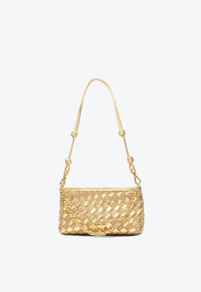 Bolsa Mika Tiracolo  Pequena Dourada