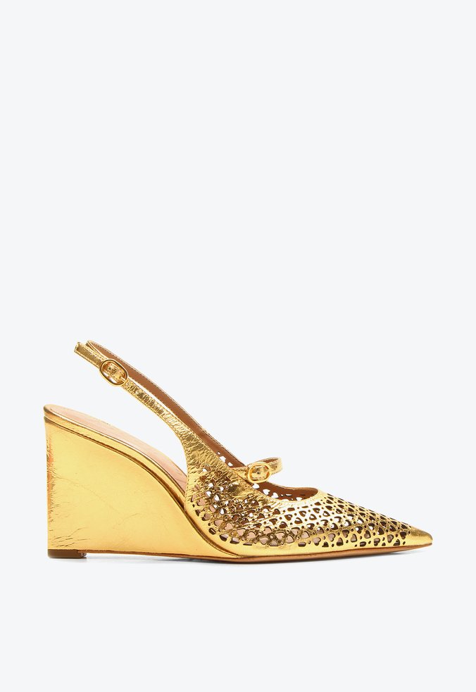 Slingback Anabela Vitória Dourado