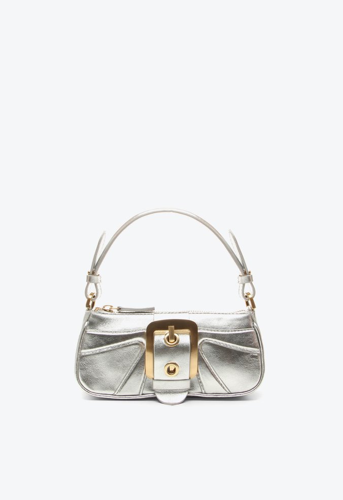 Bolsa Tiracolo Giulia Mini Pequena Prata