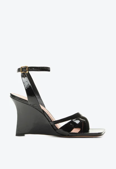 美品 08STELLAsw10000XG Sandália Mineápolis Preto Verniz | Vicenza