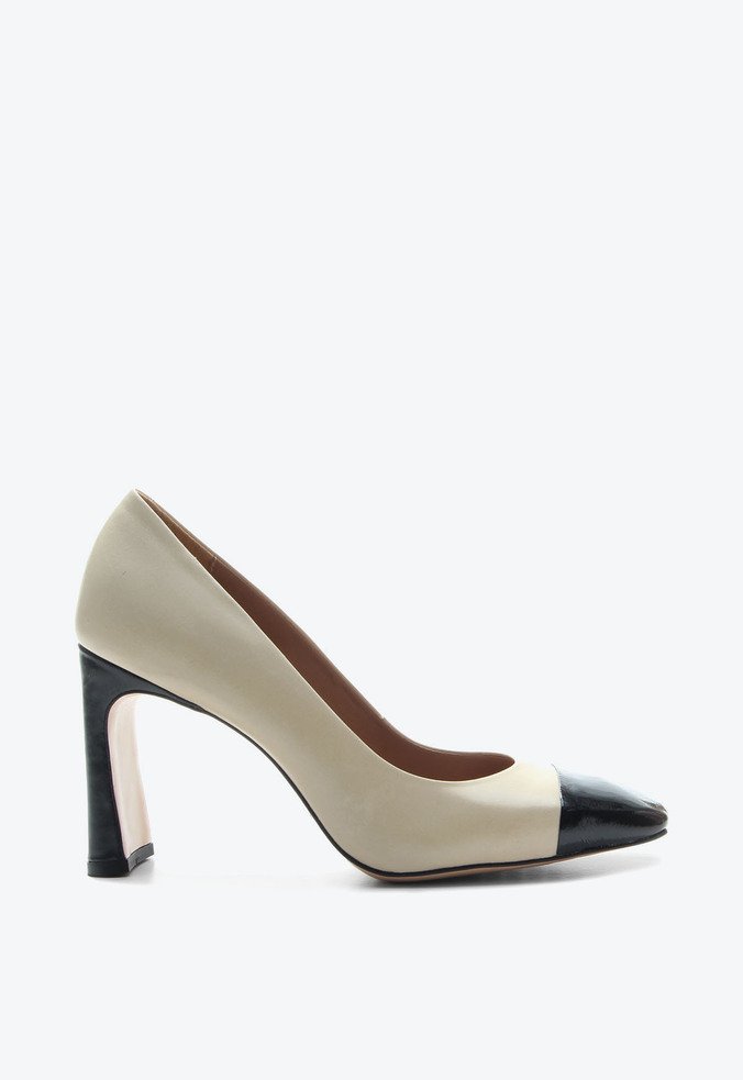 Scarpin Cap Toe Esther Bege