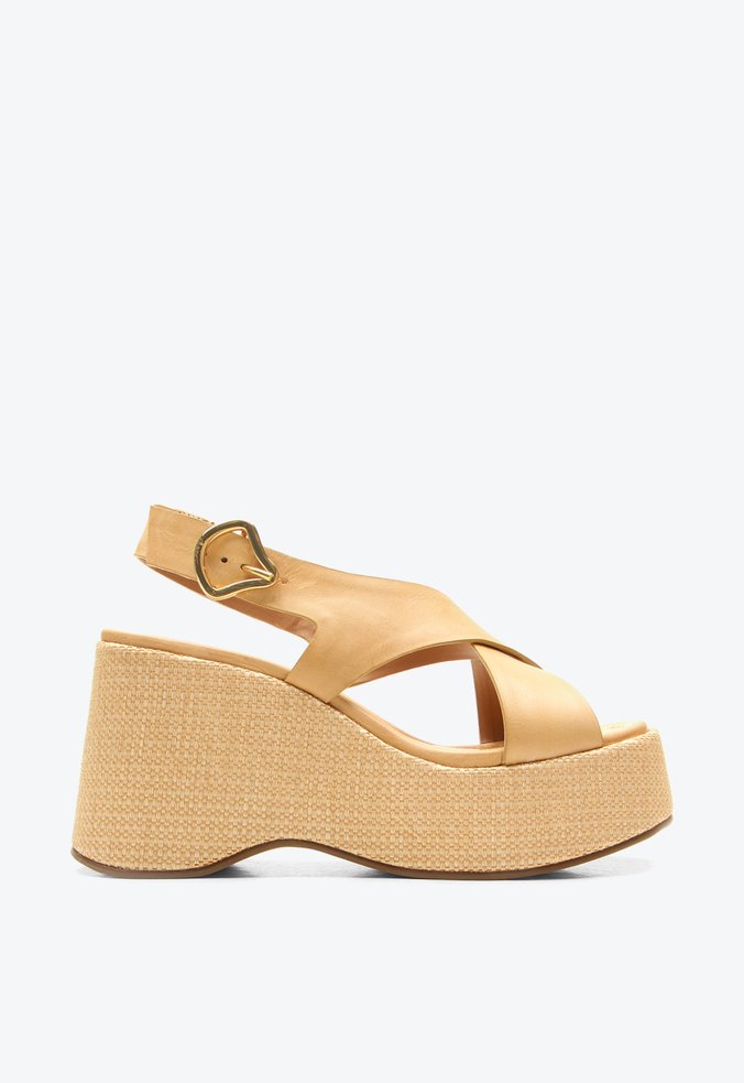 Sandália Plataforma Benim Bege