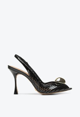 Slingback Peep Toe Toscana Preto | Vicenza