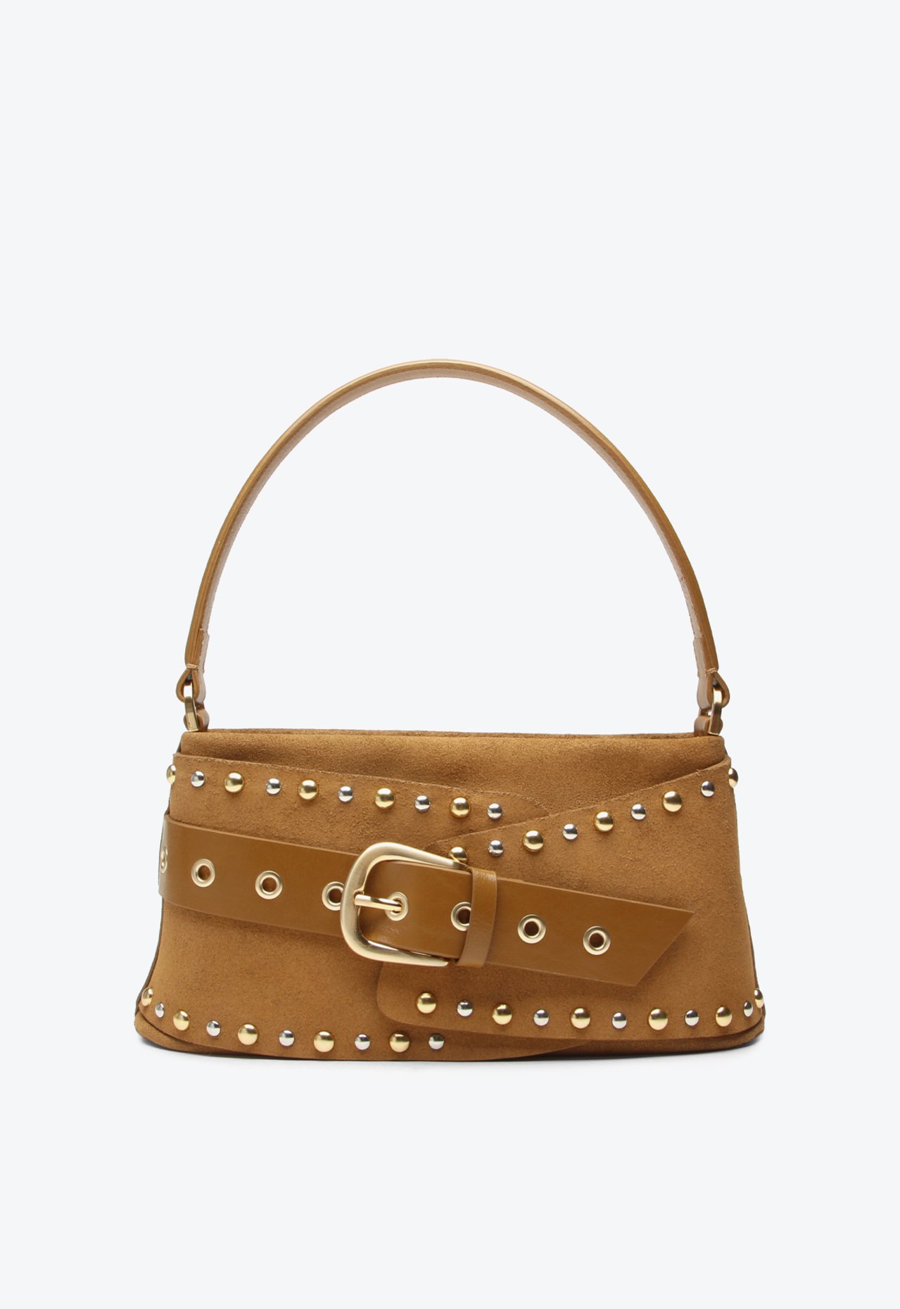 Bolsa Shoulder Thaila Média Caramelo Camurça | Vicenza