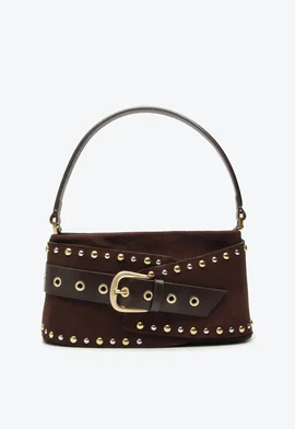 Bolsa Shoulder Thaila Média Caramelo Camurça | Vicenza