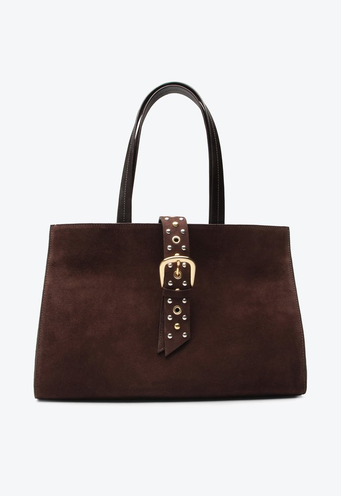 Bolsa Tote Thaila Grande Marrom Camurça