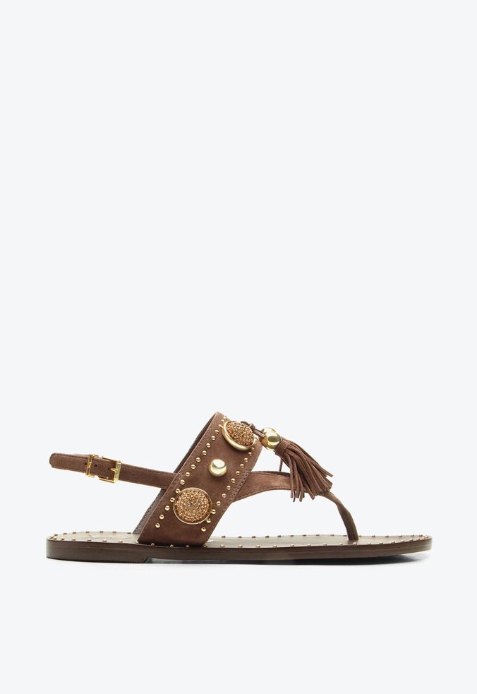 Flat Alysa Marrom Pedrarias