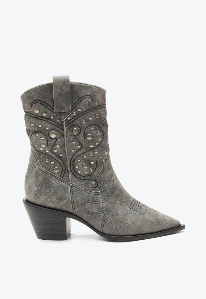 Bota Leslie Cinza Camurça