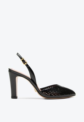 Slingback Peep Toe Olga Preto | Vicenza