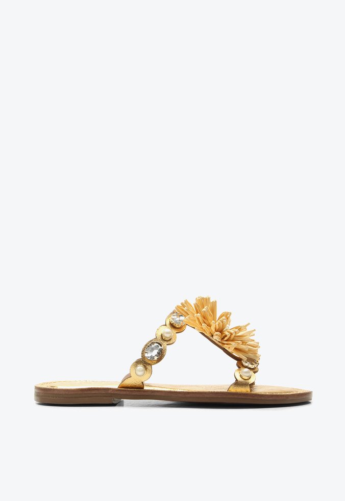 Flat Rochelle Dourado Flor