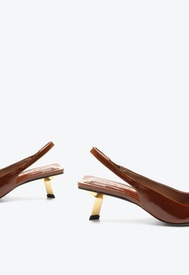 Slingback Peep Toe Vizela Marrom | Vicenza