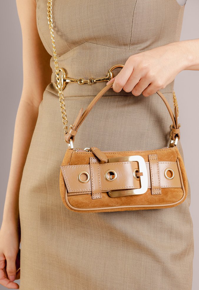 Mini Bag Lien Caramelo Camurça | Vicenza
