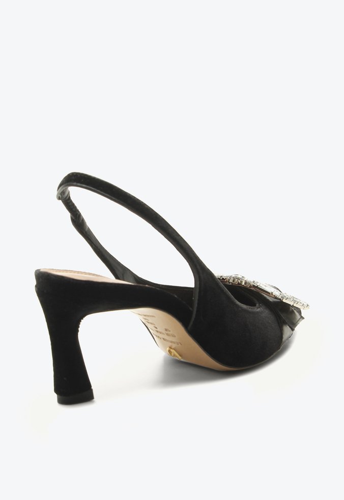 Slingback Ophelia Preto Veludo | Vicenza