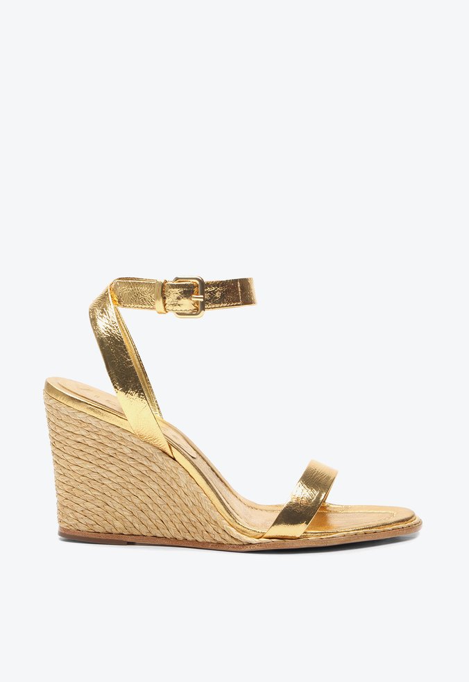Sandália Anabela Zaire Dourada